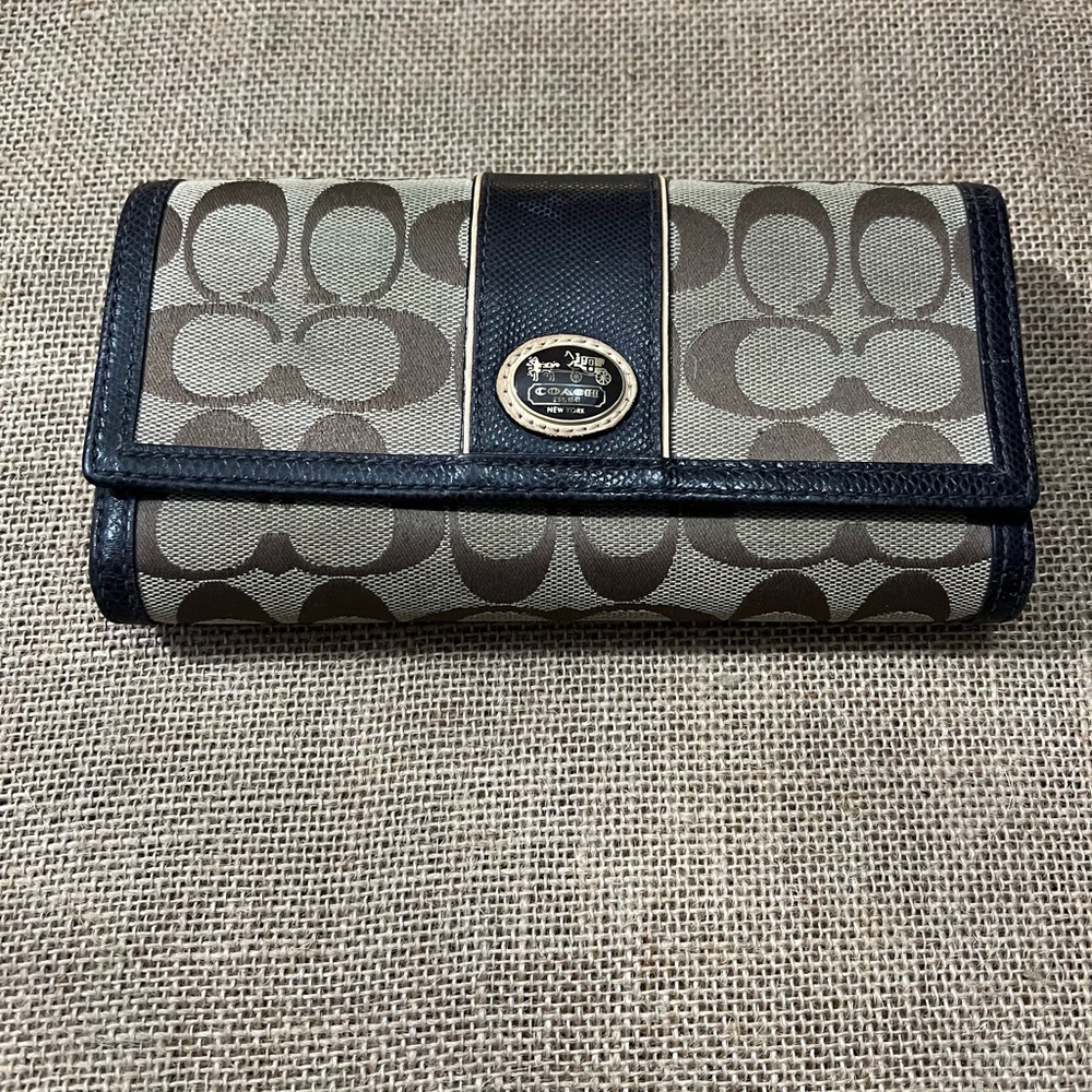 Authentic coach wallet with checkbook cover